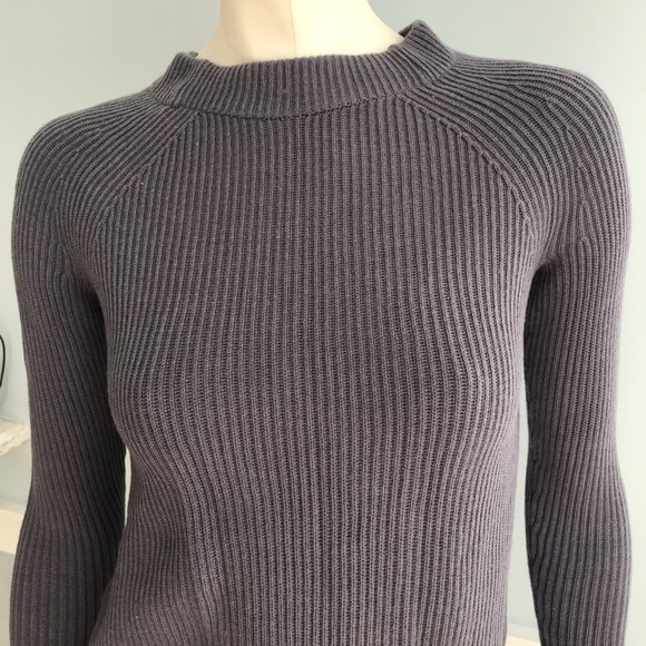 Banana Republic Tie back Sweater Heather Gray Purple Size XS - Picture 6 of 8